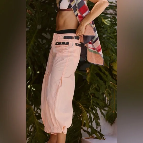 Free People Movement ~ Elevate Crop Pants ~ XS Pastel Peach ~ * NWT * 🏝️ - Picture 5 of 10
